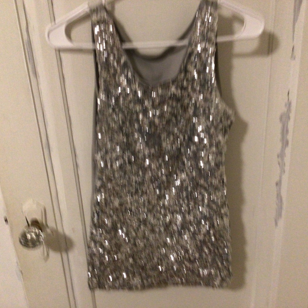 Silver sequin blouse